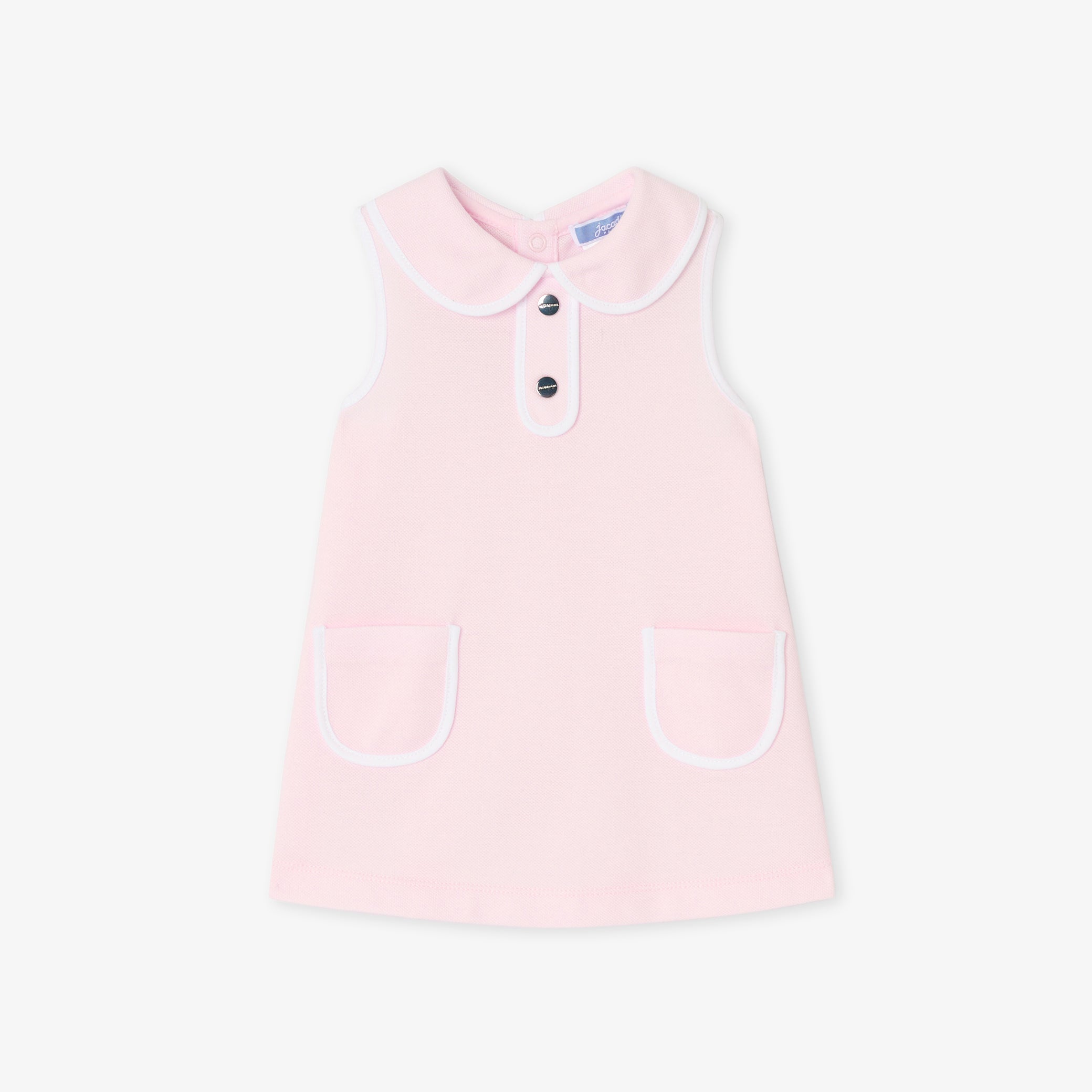Baby girl sleeveless dress in cotton piqué