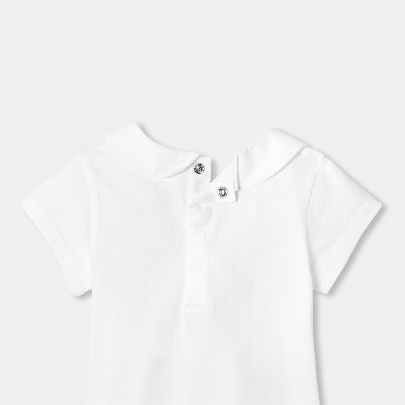 Baby girl cotton T-shirt with Peter Pan collar