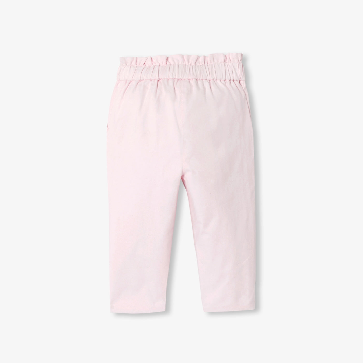 Baby girl paper bag trousers in cotton satin