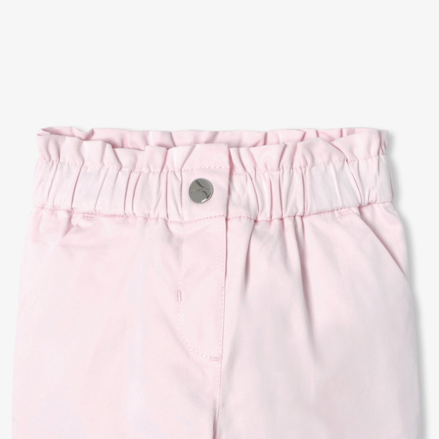 Baby girl paper bag trousers in cotton satin