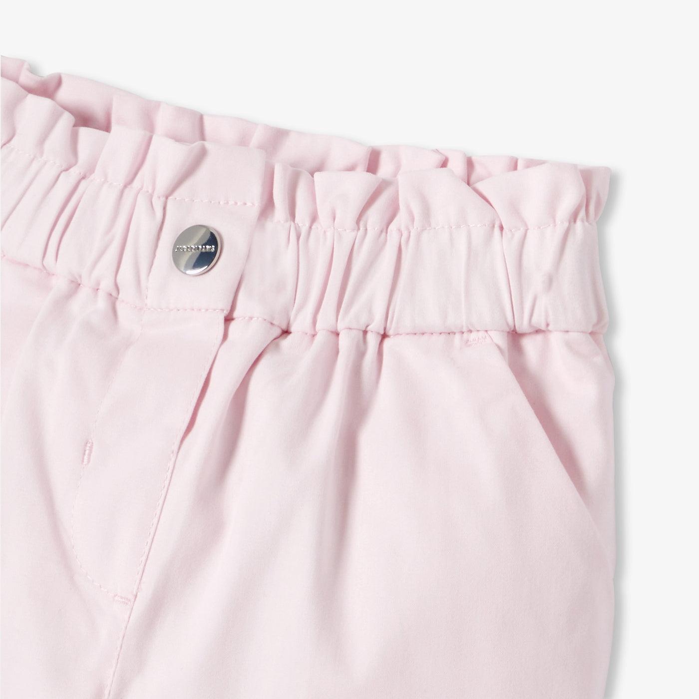 Baby girl paper bag trousers in cotton satin