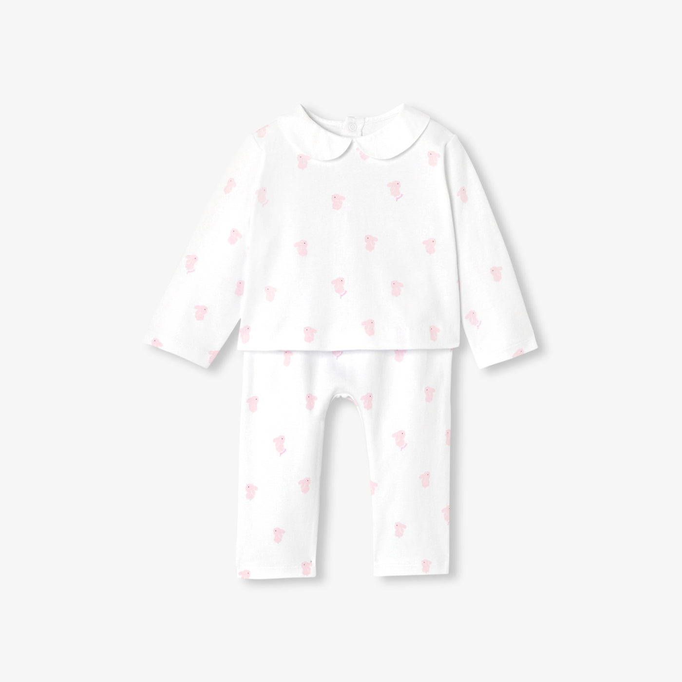Baby girl pyjamas in interlock cotton
