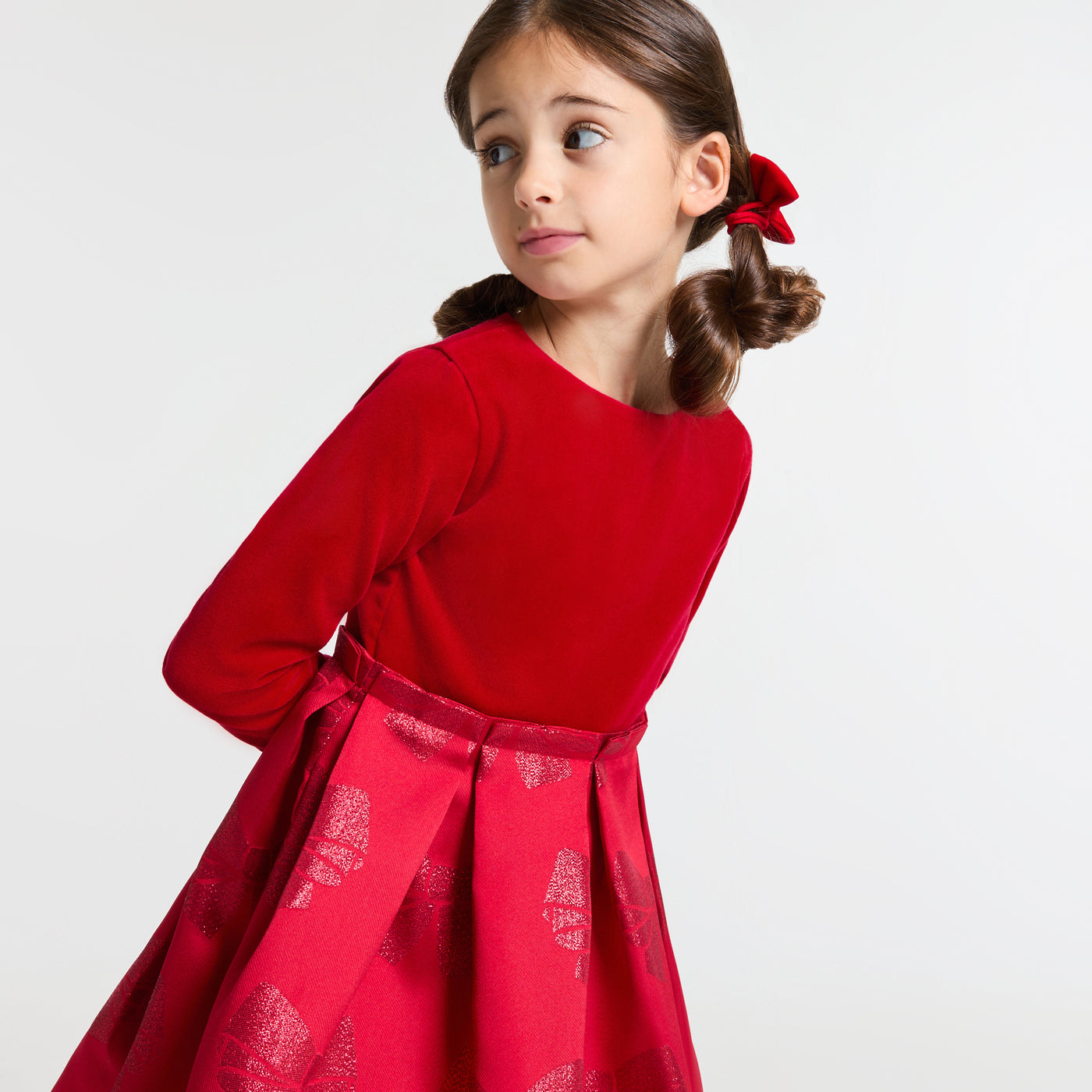 Girl bi-material dress