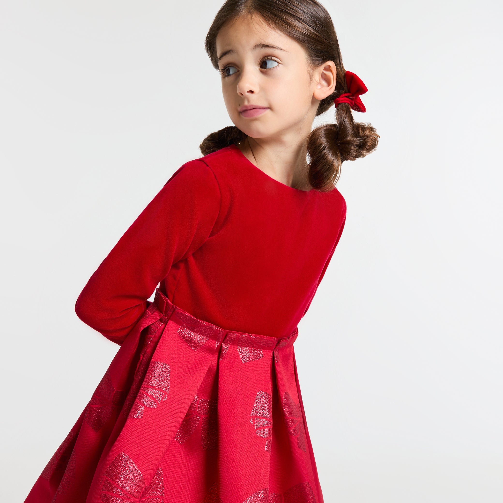 Girl bi-material dress