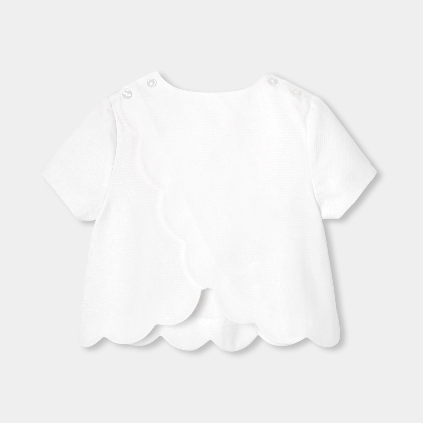 Girl ceremony top in honeycomb piqué