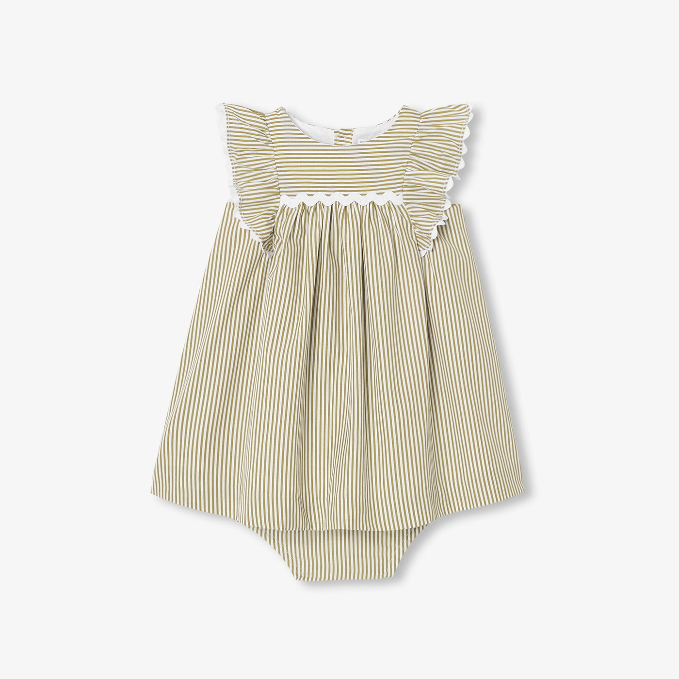 Baby girl dress in striped poplin