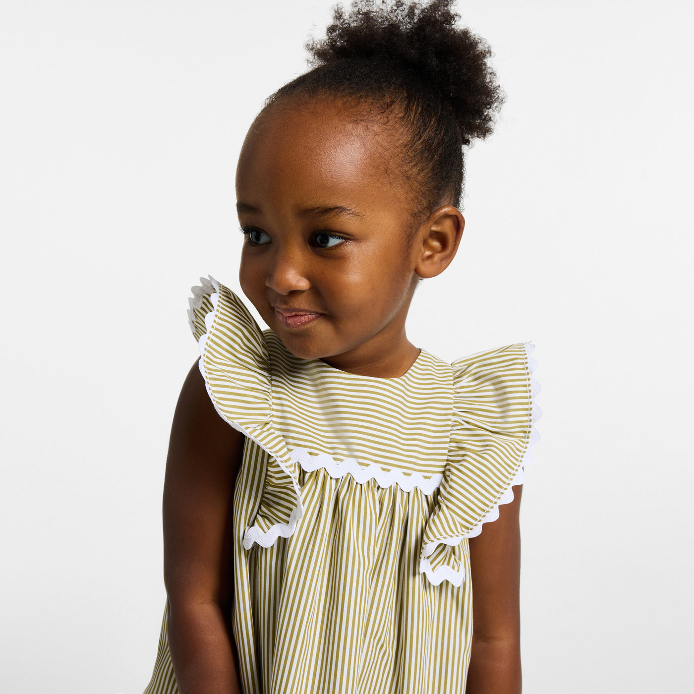 Baby girl dress in striped poplin