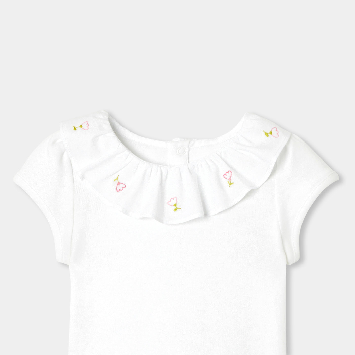Baby girl short-sleeved cotton bodysuit