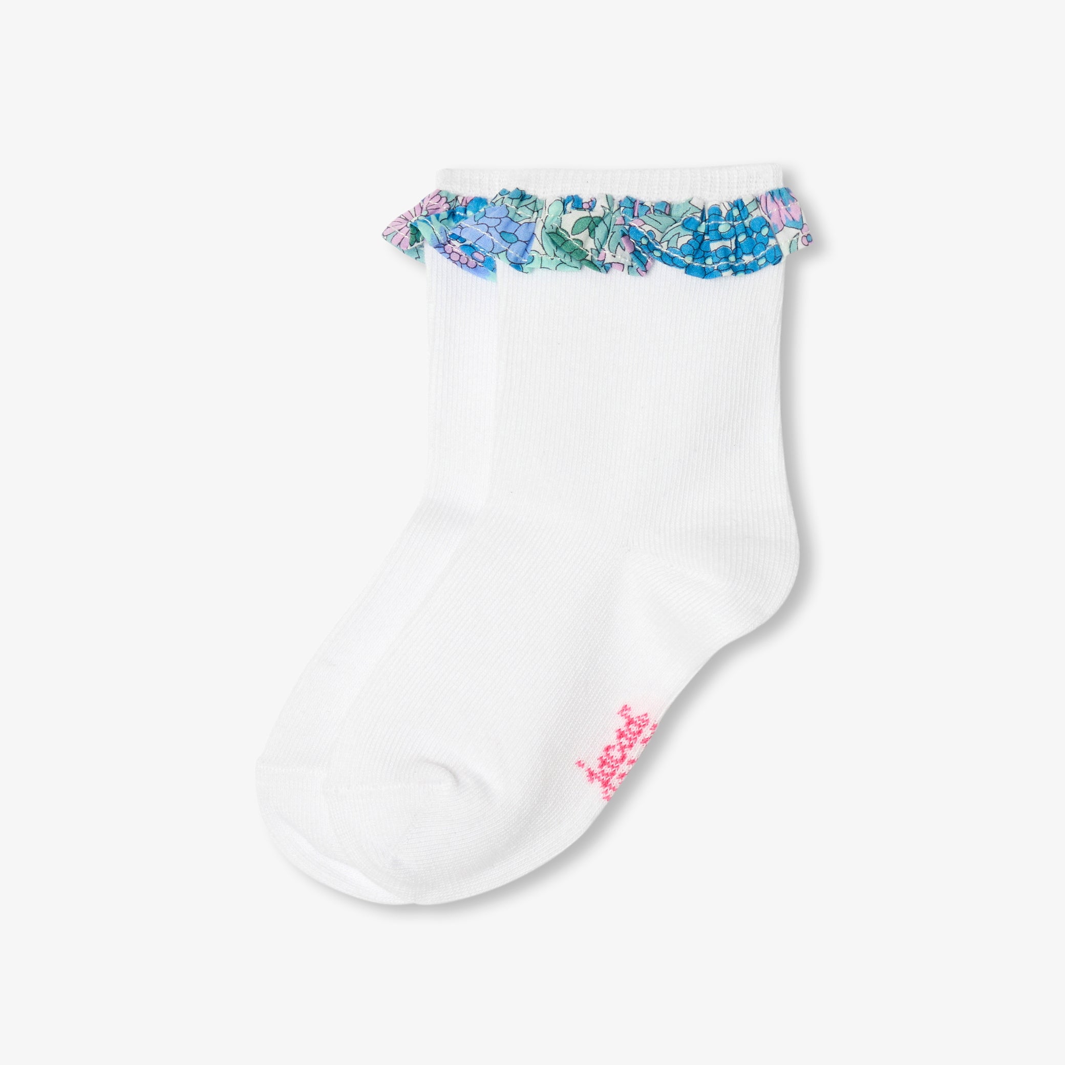 Girl socks with Liberty fabric ruffles