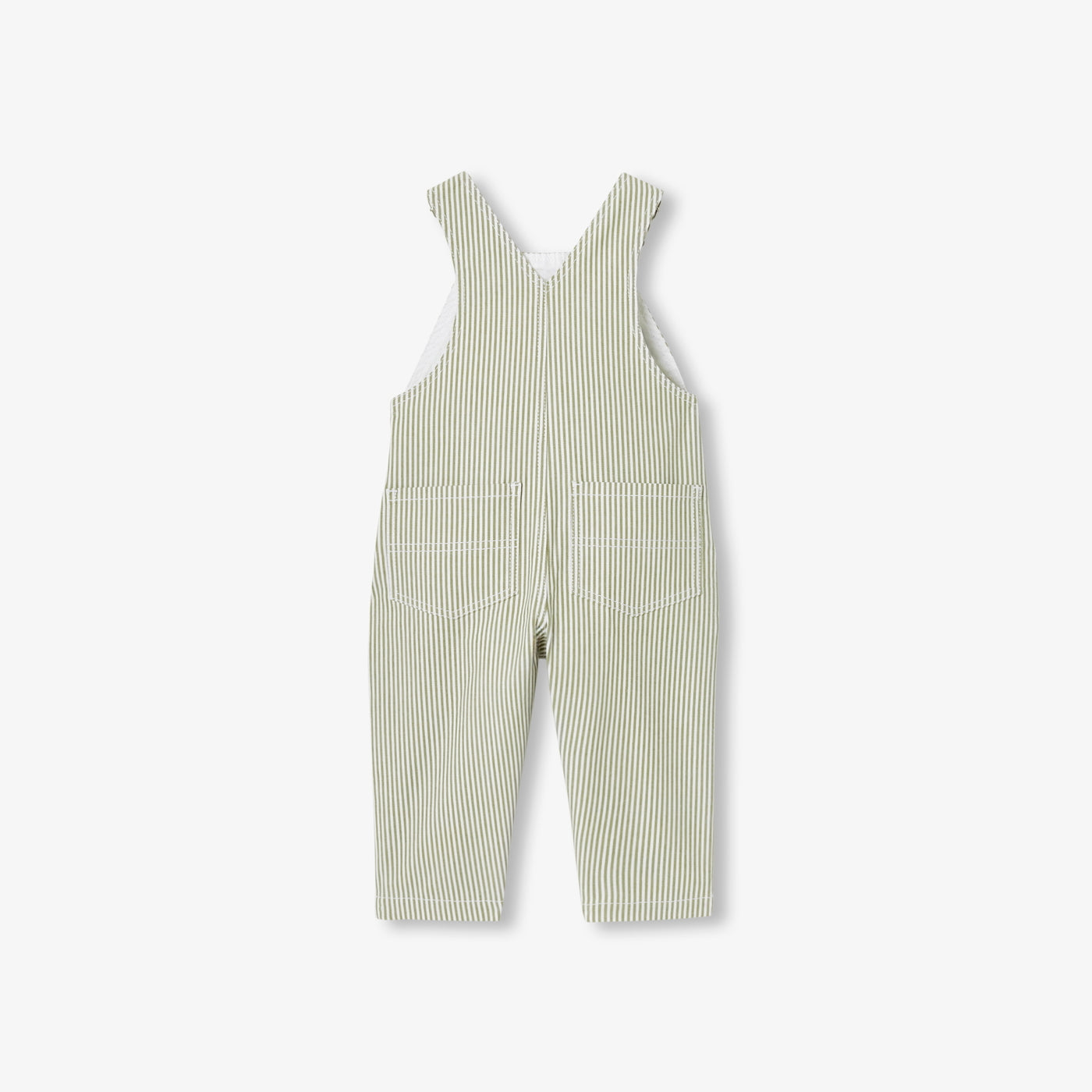 Baby boy dungarees in striped twill