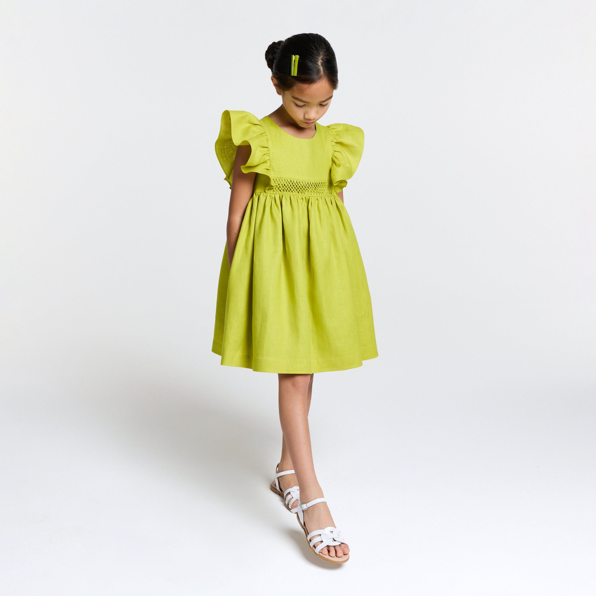 Girl linen ceremony dress