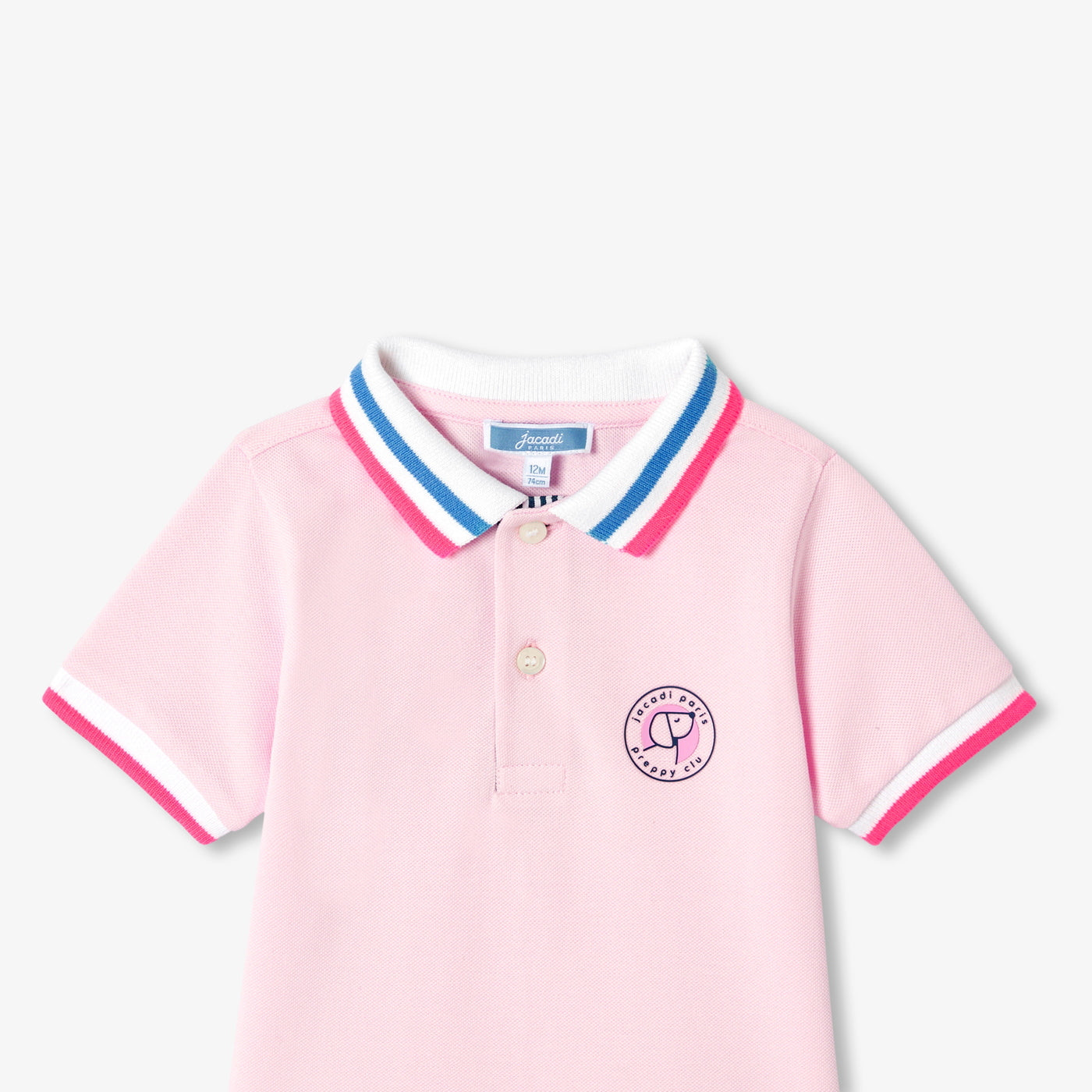 Baby boy short-sleeved polo shirt in cotton piqué