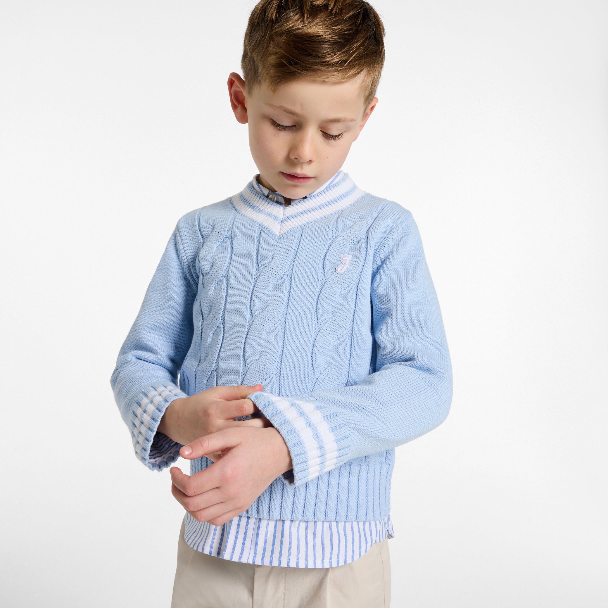 Child thick gauge cotton sweater