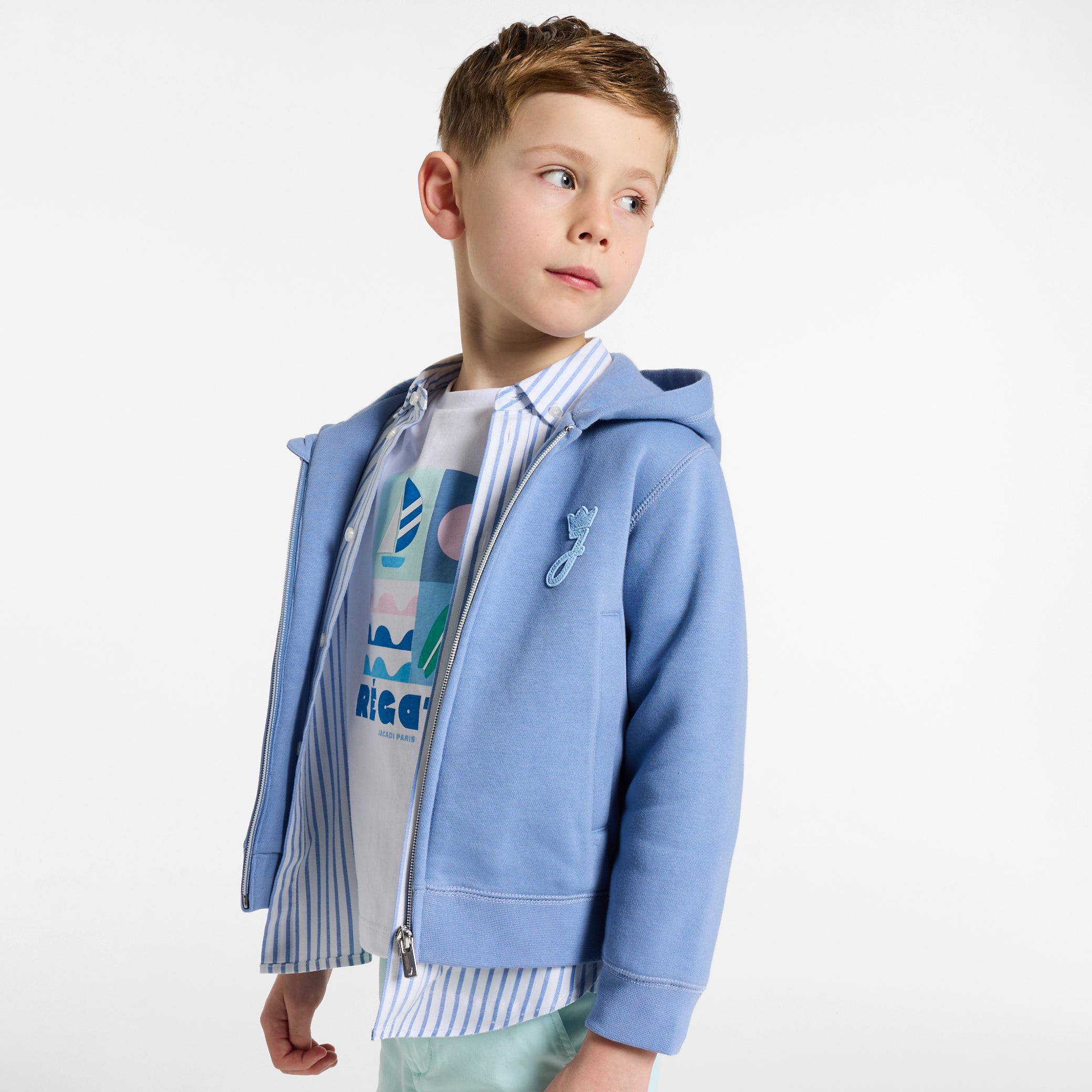 Boy fleece zip-up sweatshirt