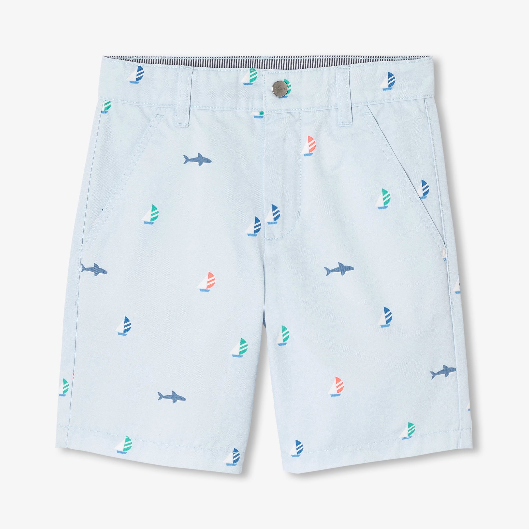 Boy printed twill Bermuda shorts