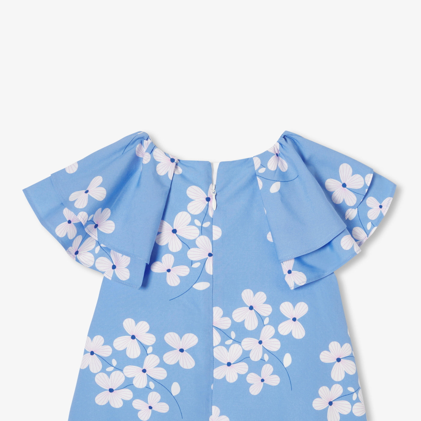 Girl floral print poplin dress