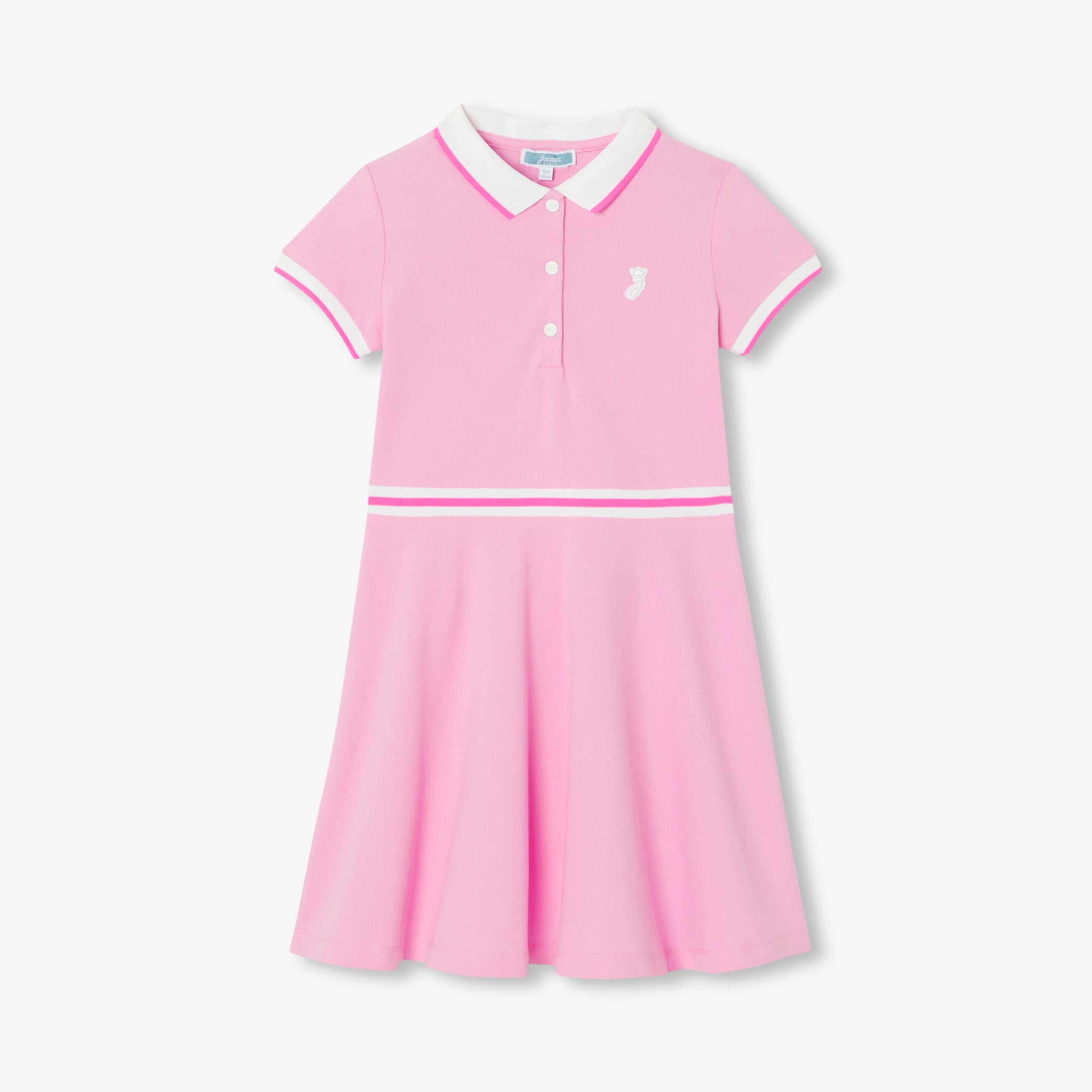 Girl piqué knit dress - rose
