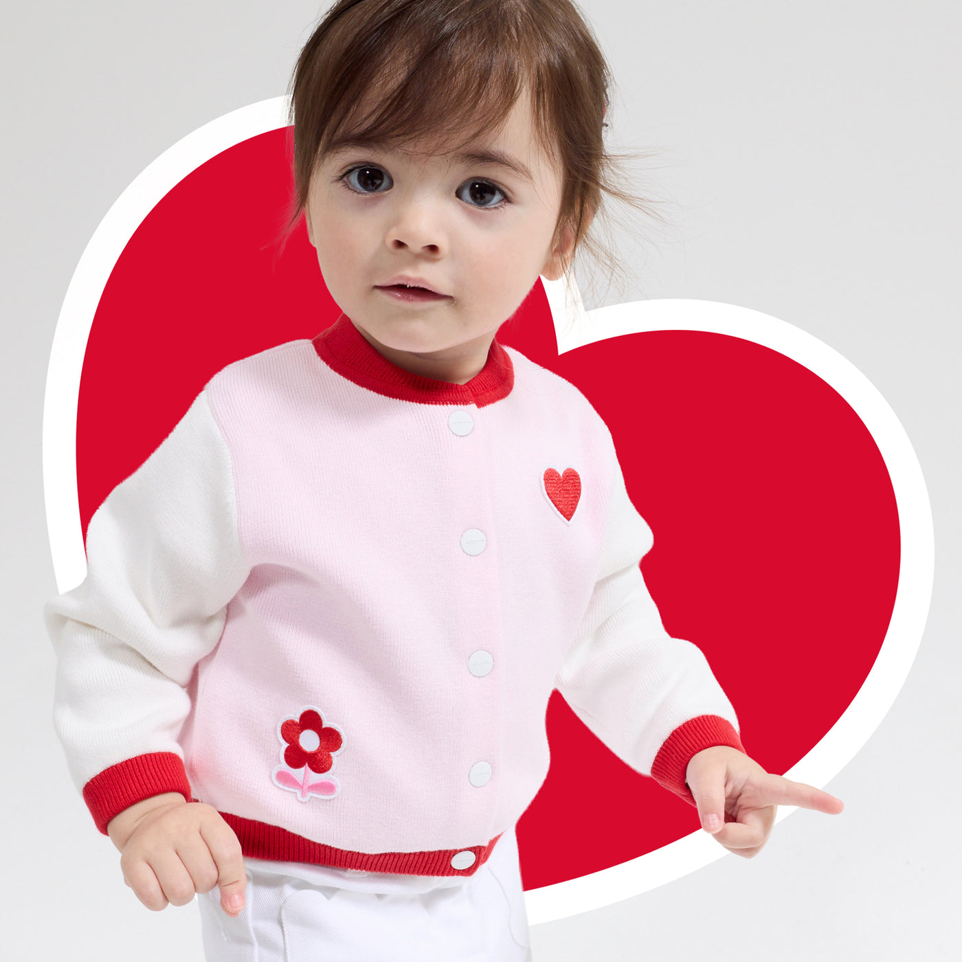 Baby girl varsity-style cardigan