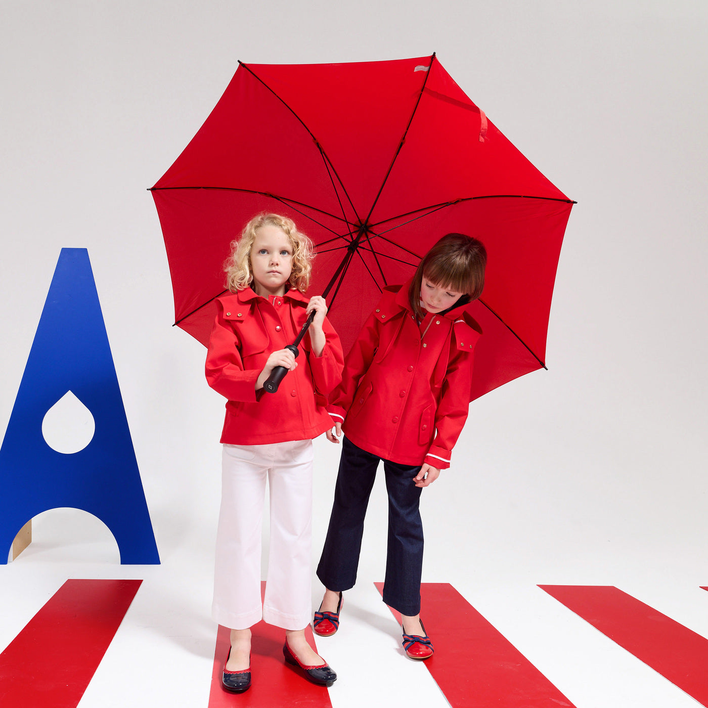 Girl wide-leg raw denim jeans