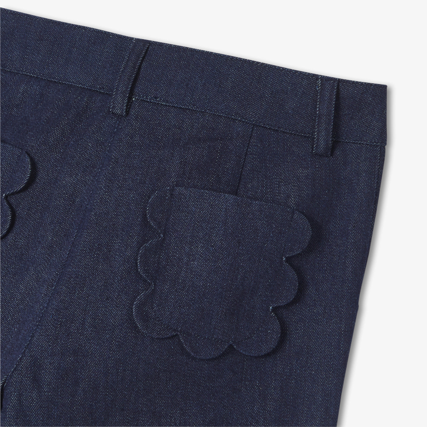 Girl wide-leg raw denim jeans