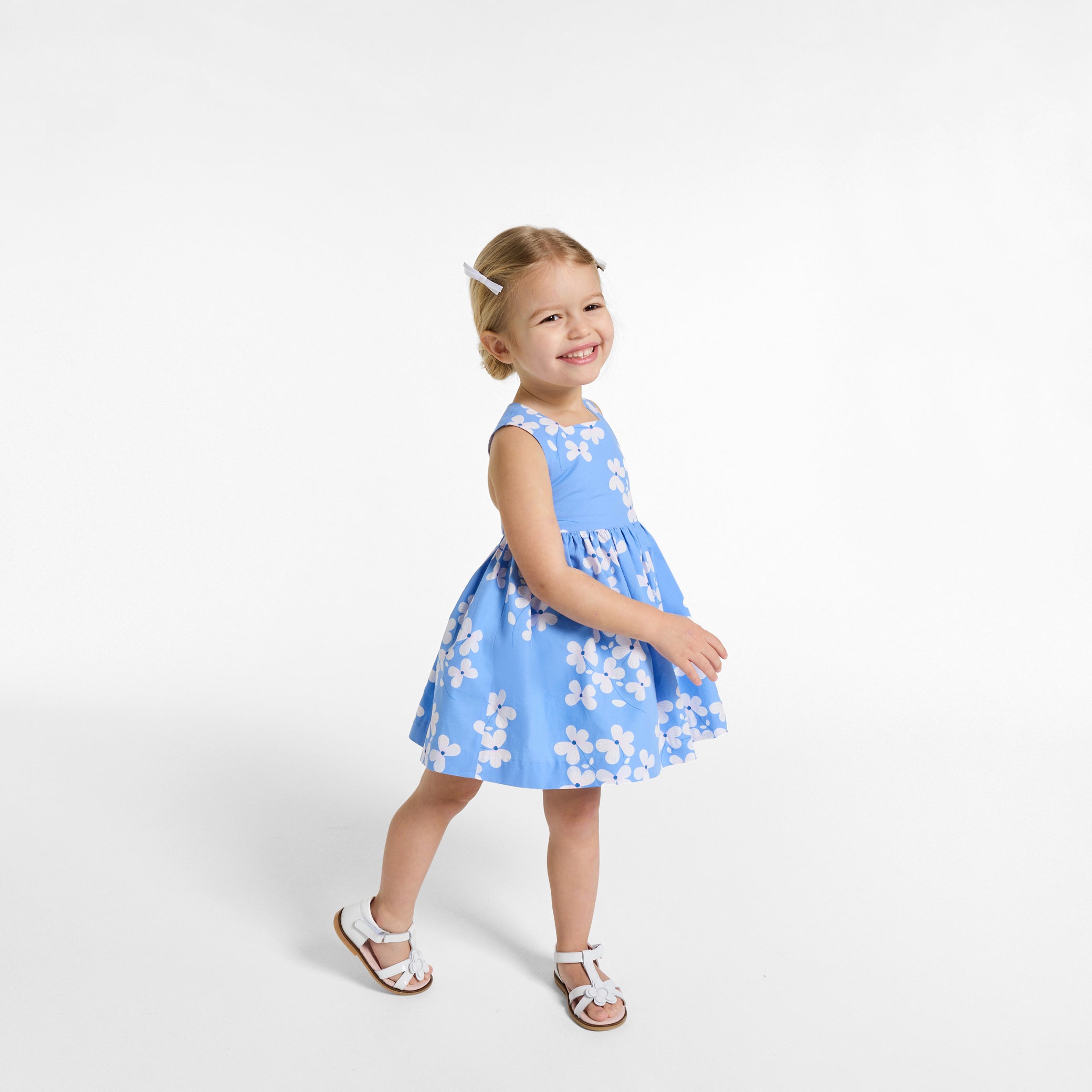 Baby girl dress in printed poplin