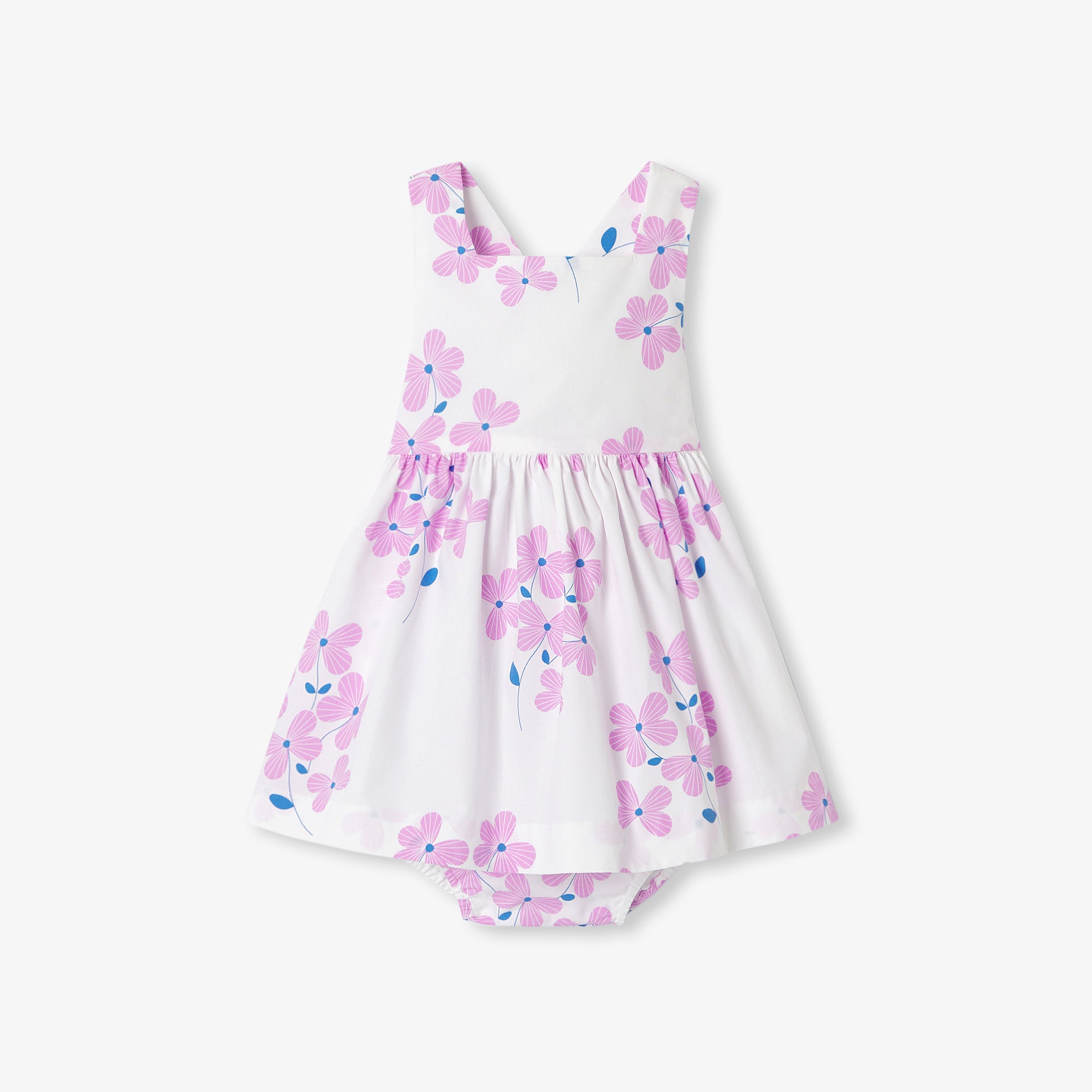Baby girl dress in printed poplin