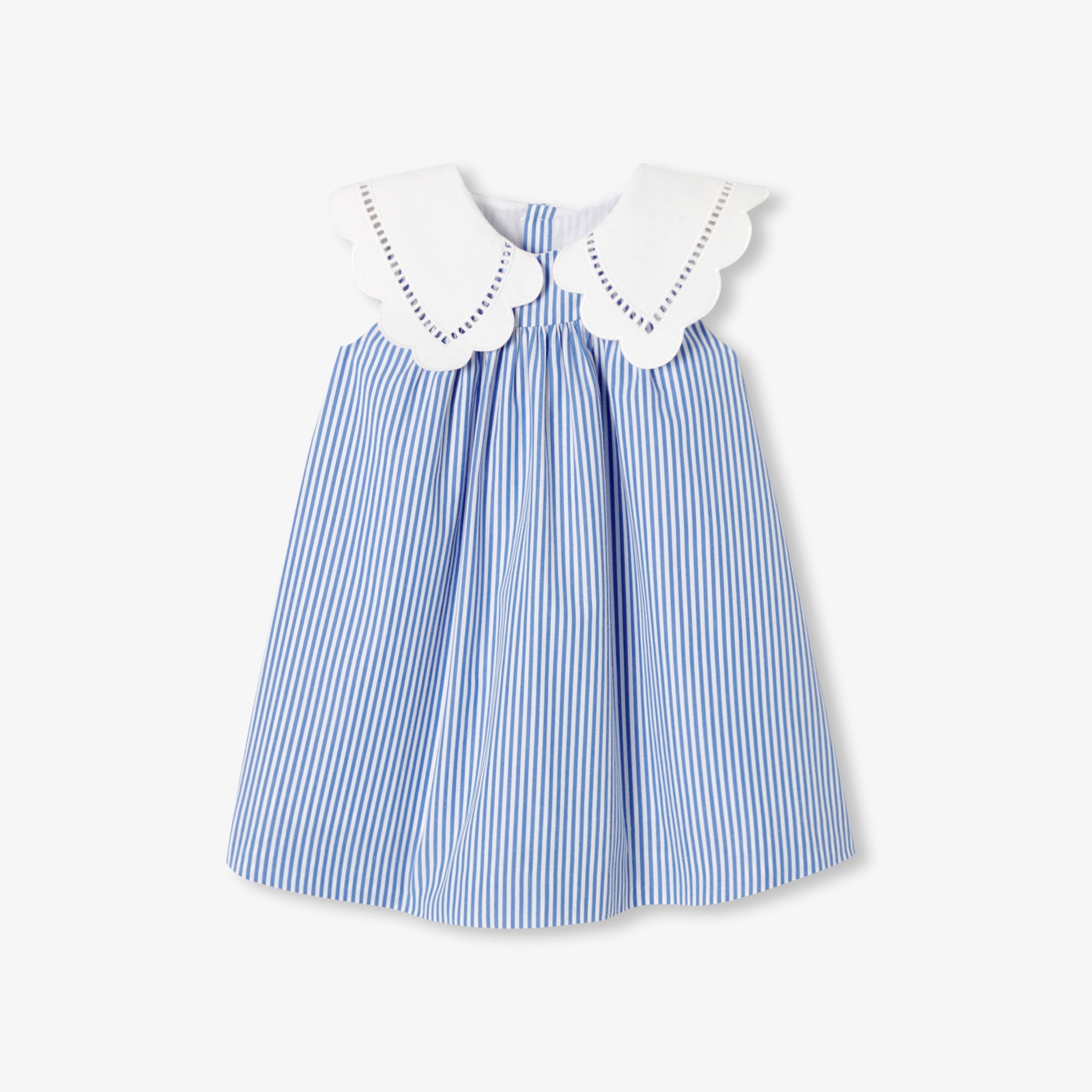 Baby girl dress in striped poplin