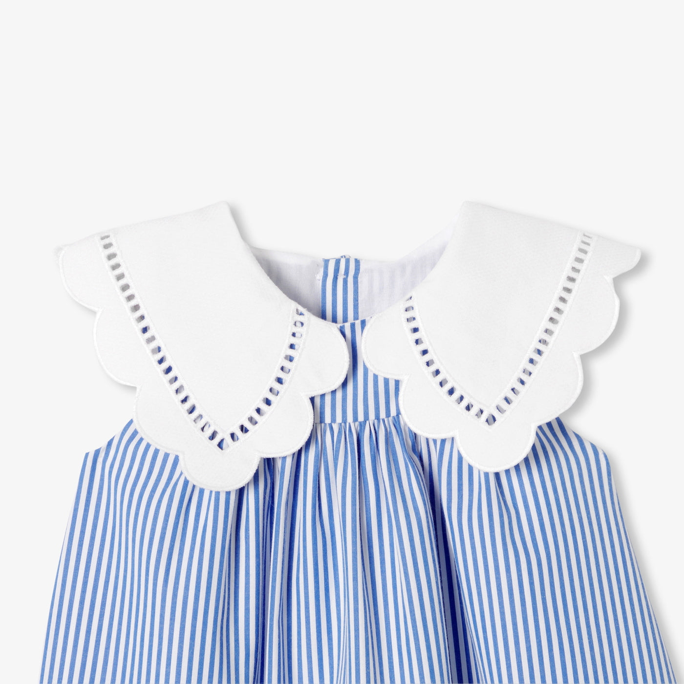 Baby girl dress in striped poplin