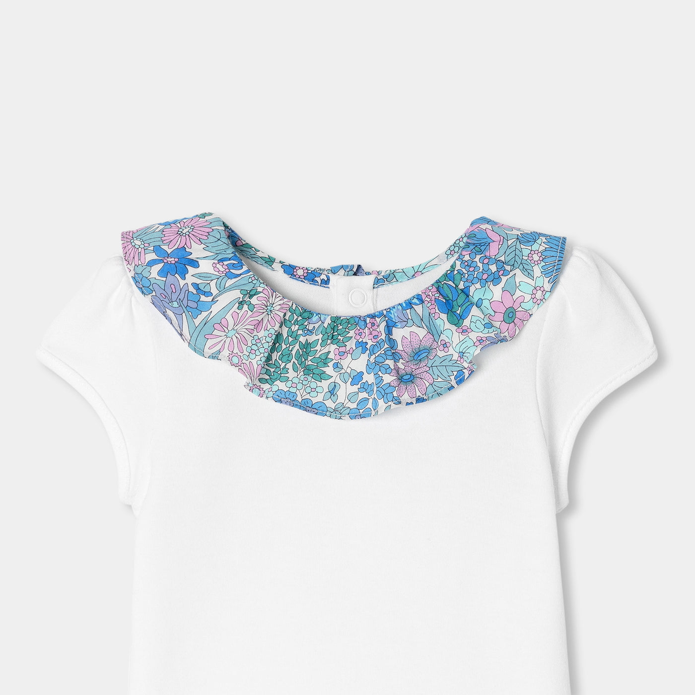 Baby girl short-sleeved cotton bodysuit