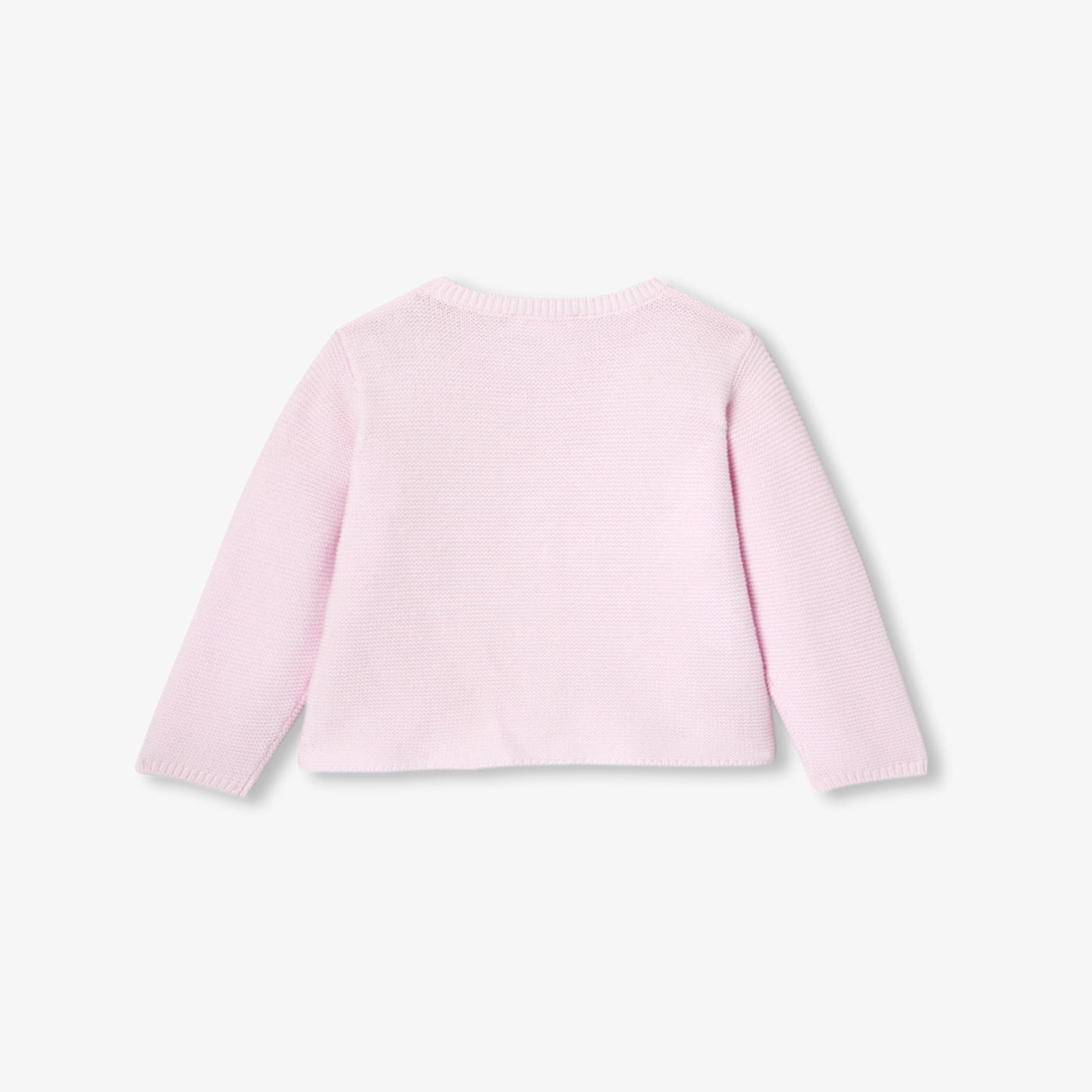 Baby girl cardigan in garter stitch