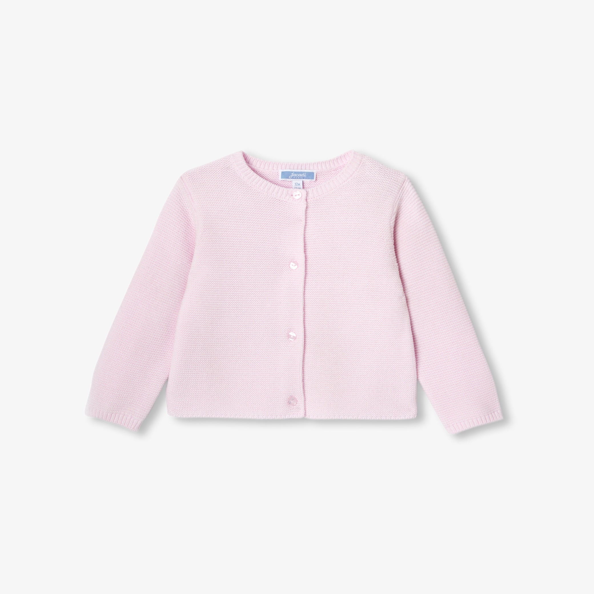 Baby girl cardigan in garter stitch