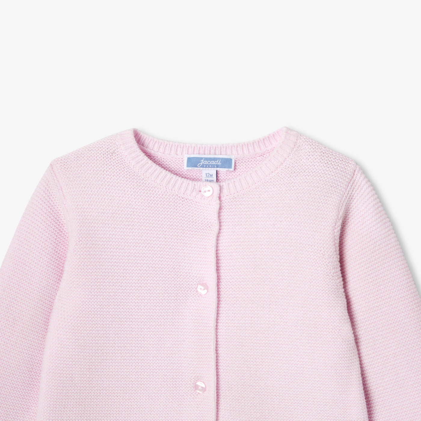 Baby girl cardigan in garter stitch