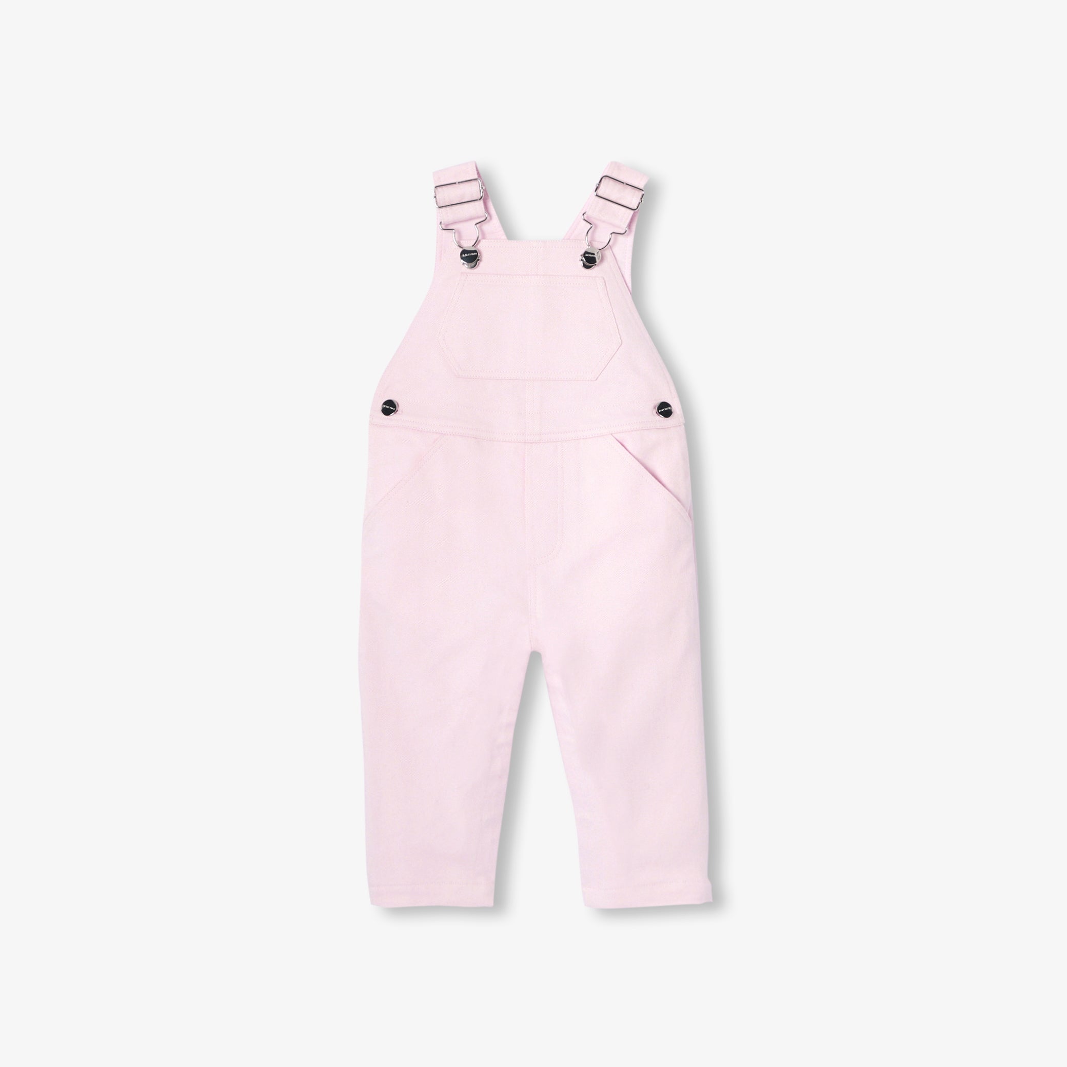 Baby girl cotton twill dungarees