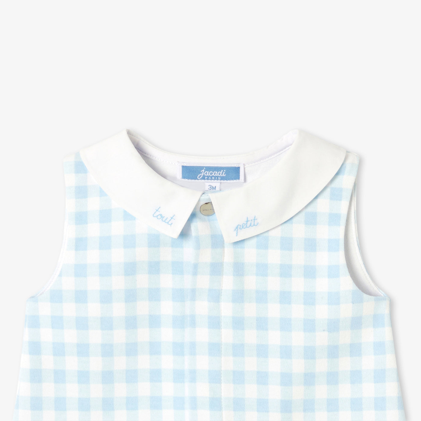 Baby boy jersey romper - blanc/bleu