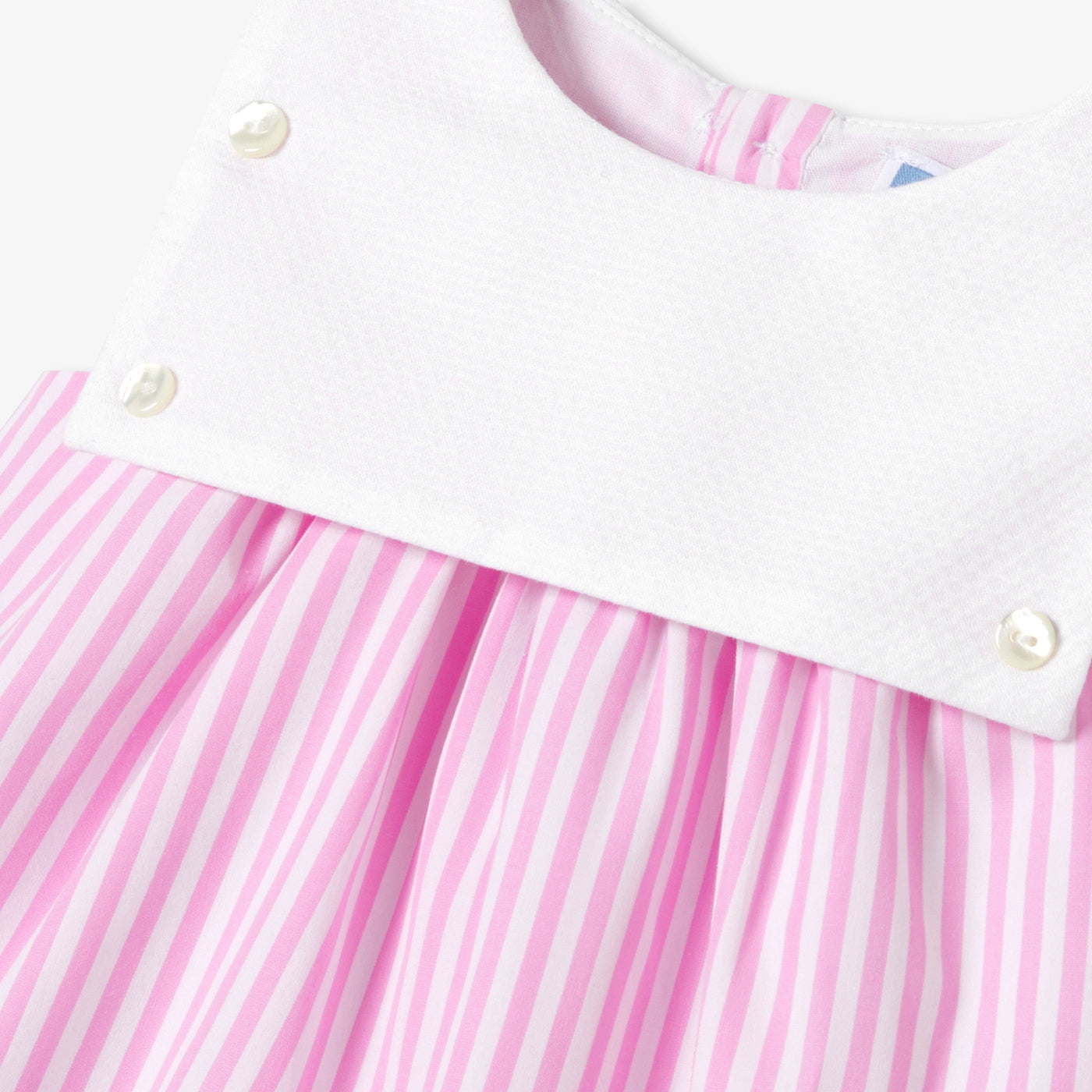 Baby girl dress in striped poplin