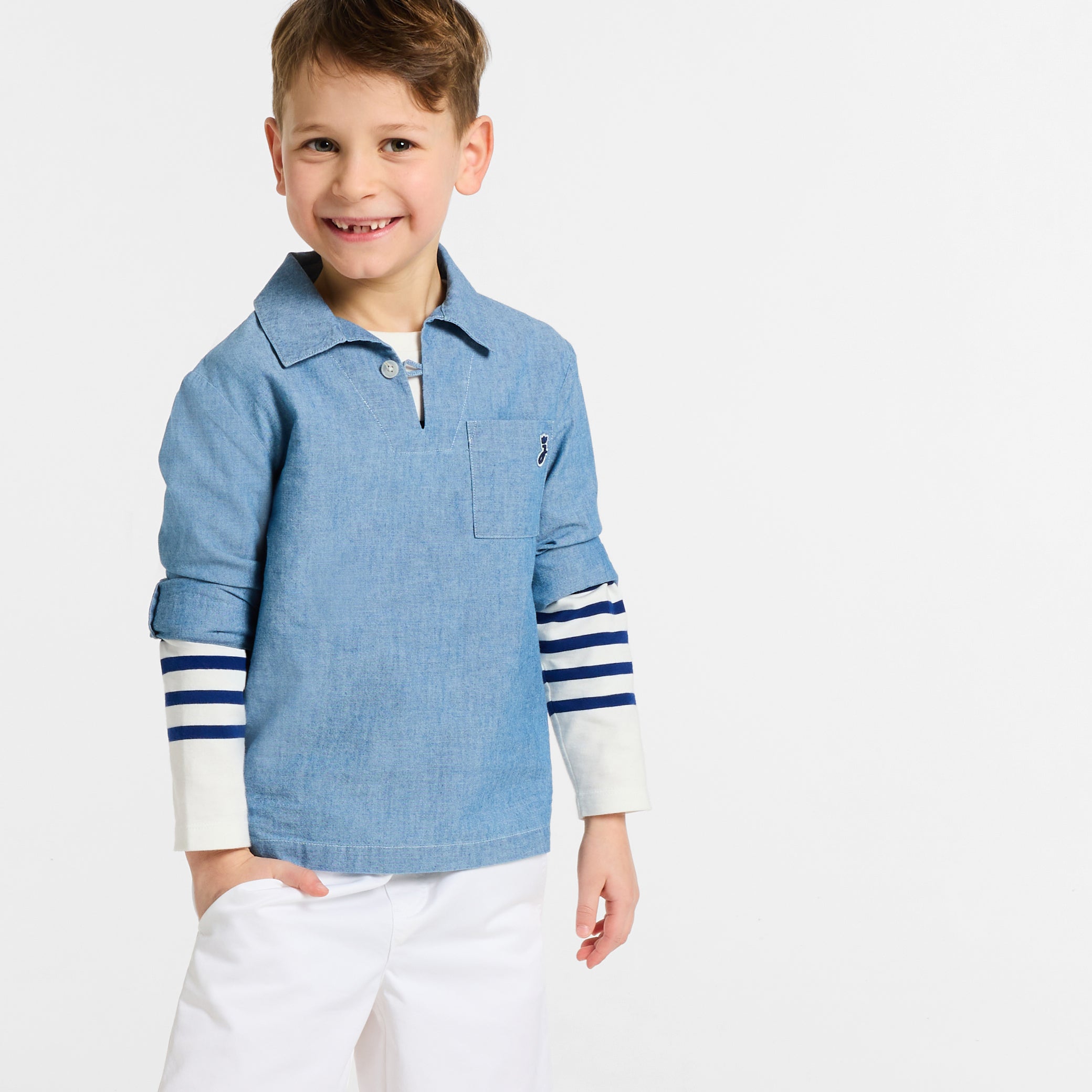 Child chambray sailor shirt