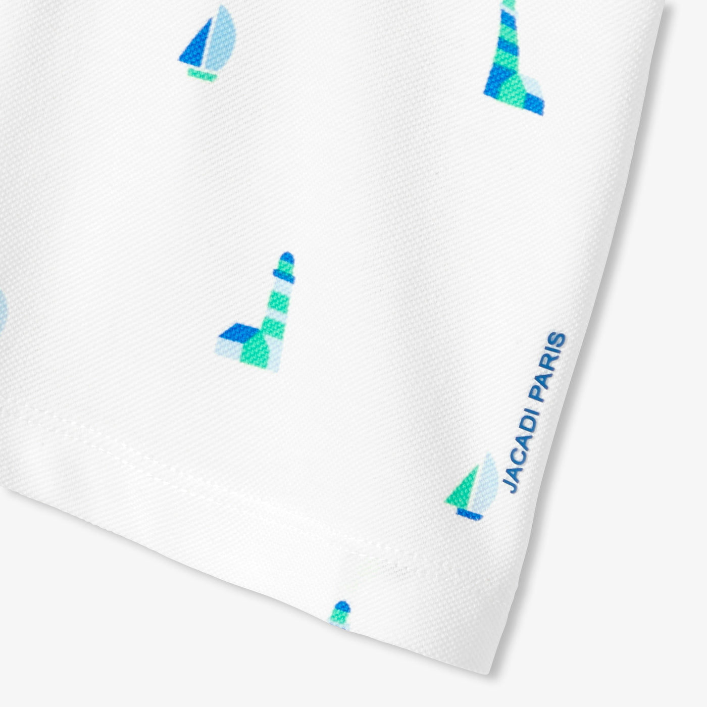 Baby boy polo shirt in printed cotton piqué