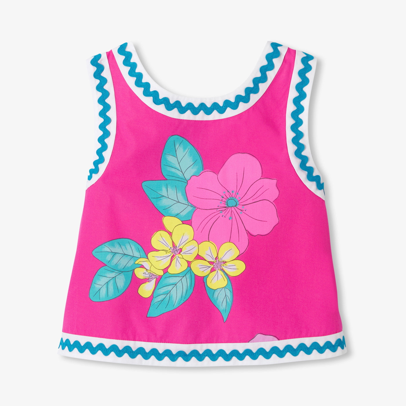 Girl floral print poplin top
