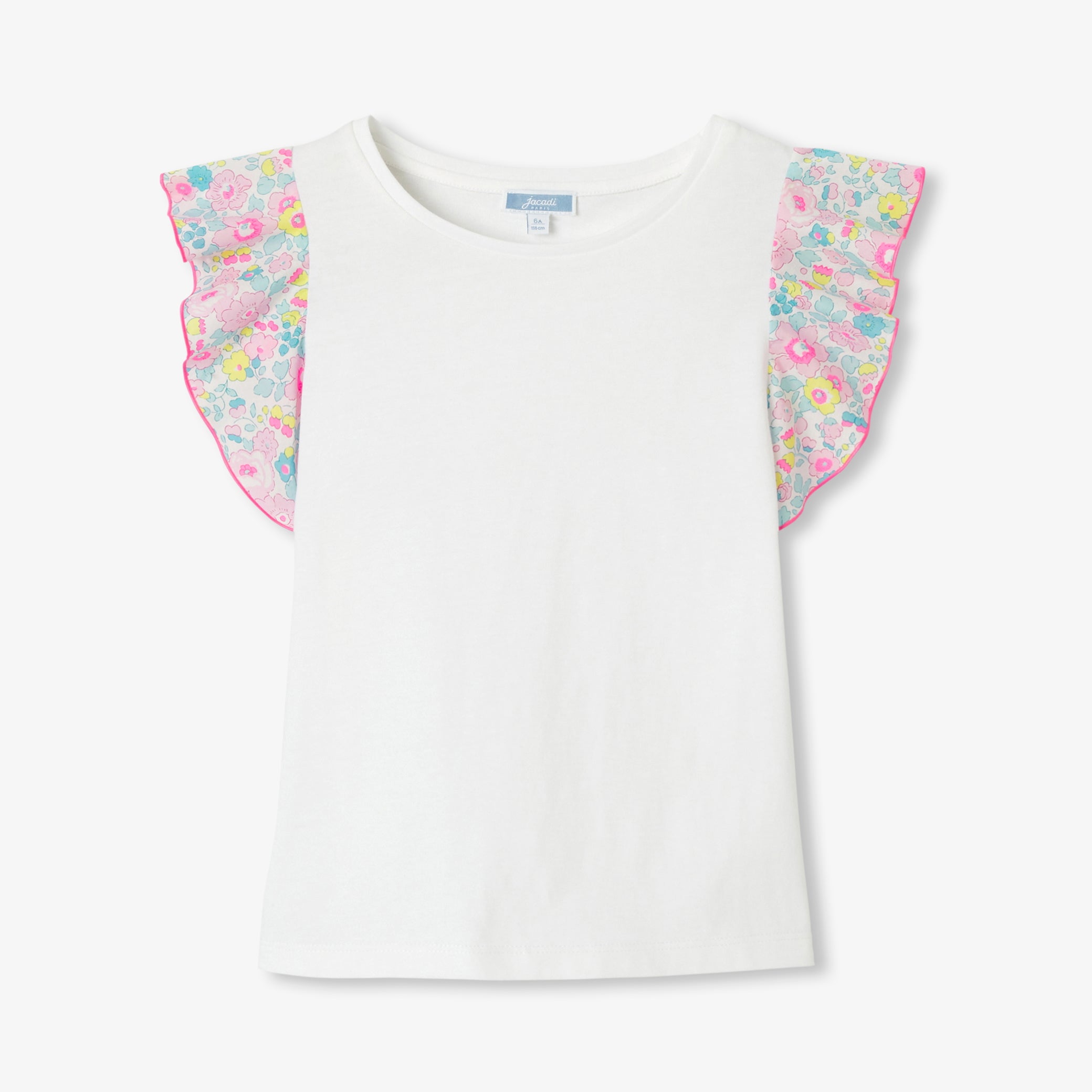 Girl T-shirt with ruffled sleeves