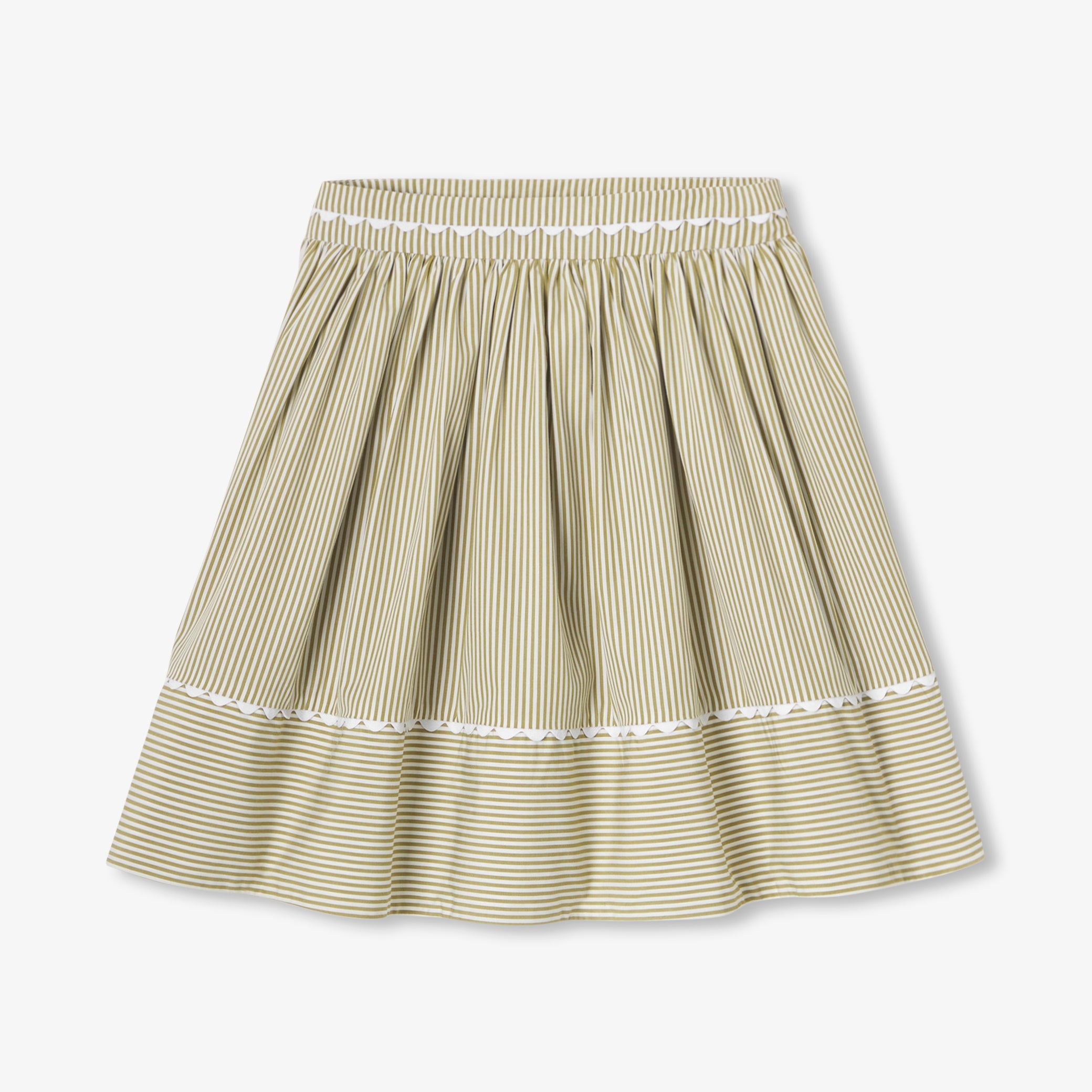 Girl striped poplin skirt