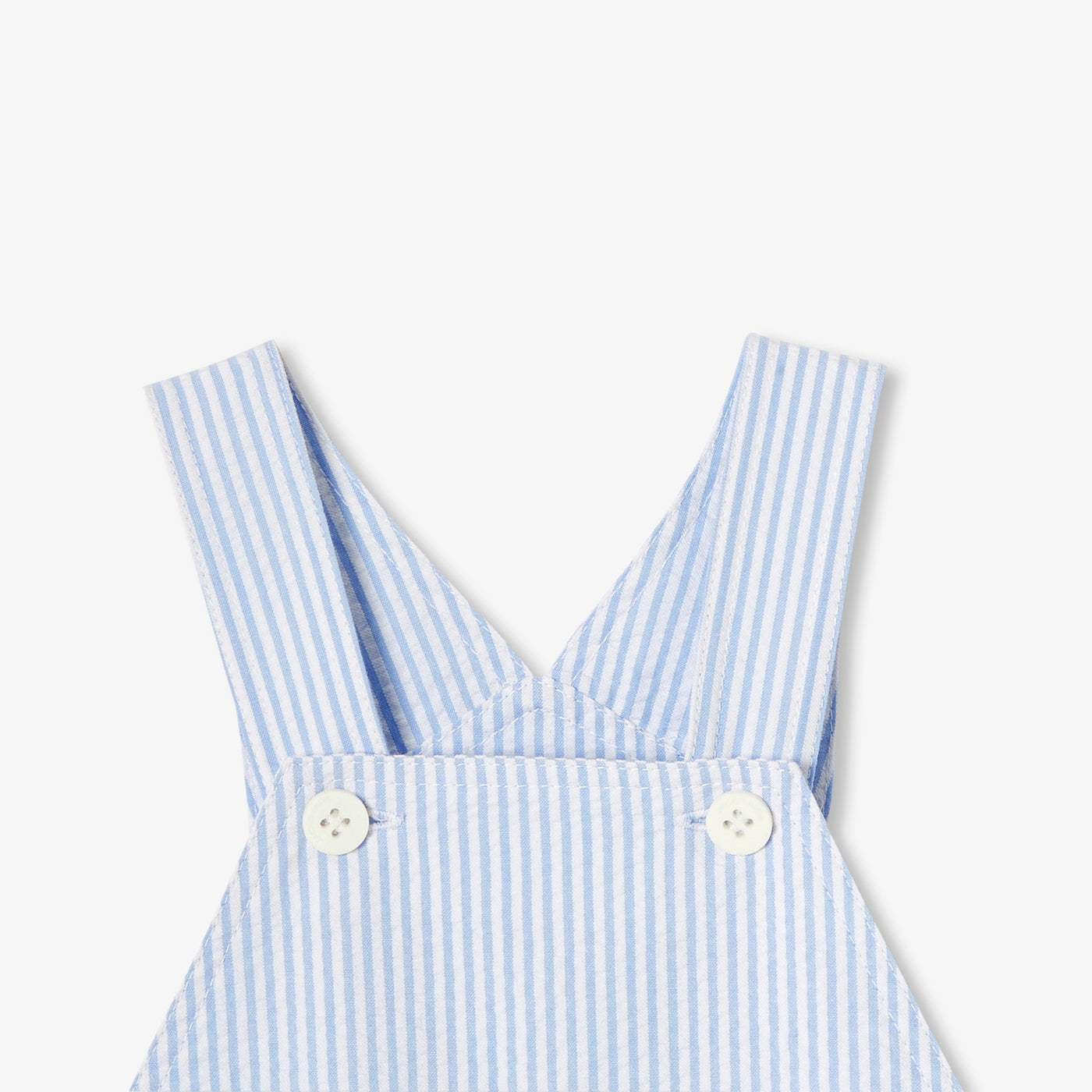 Baby boy seersucker dungaree shorts