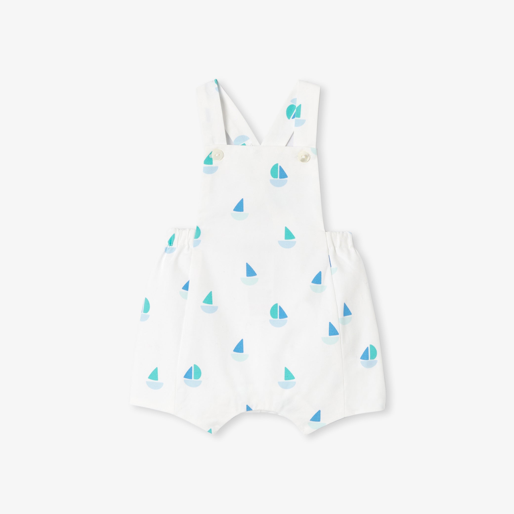 Baby boy short dungarees in cotton canvas