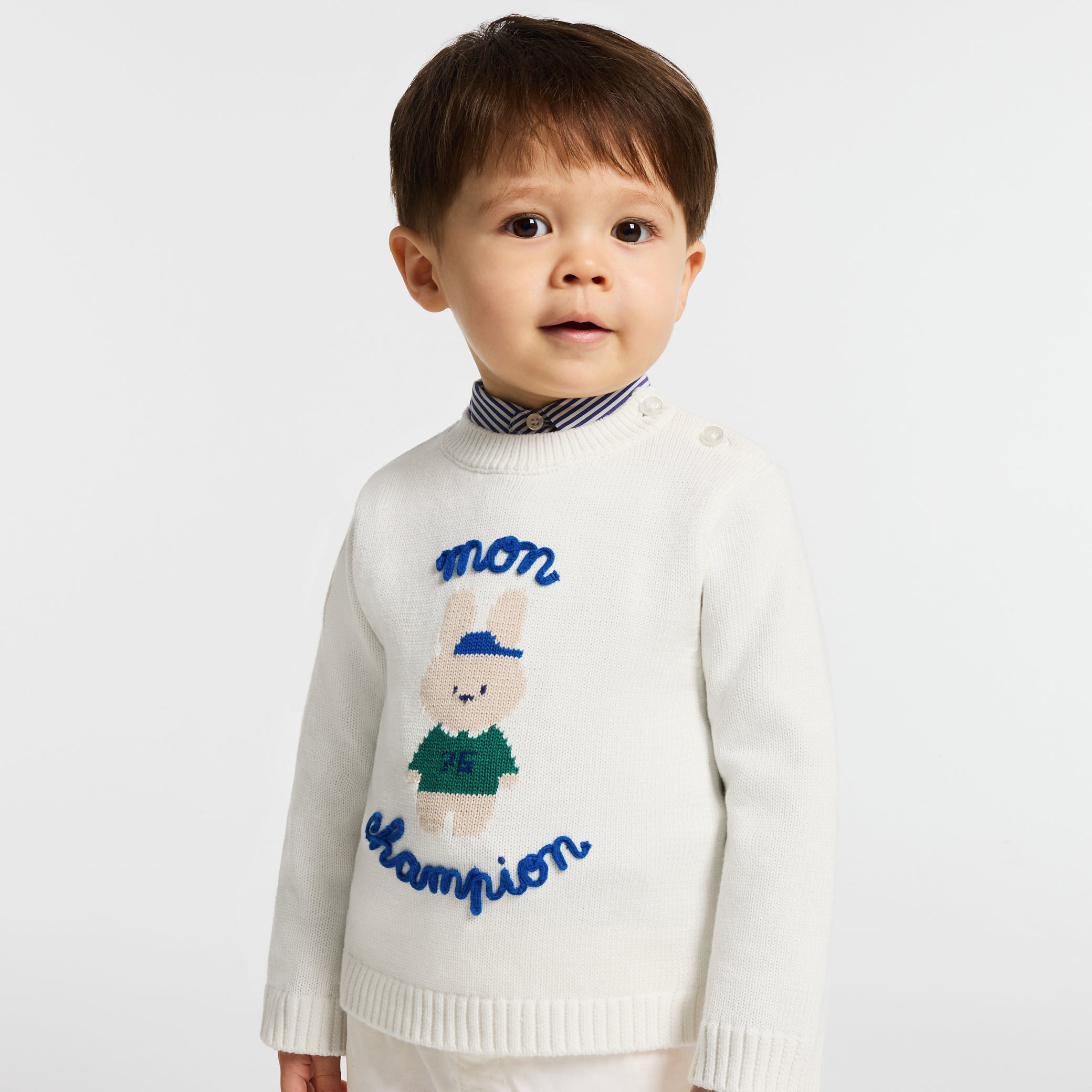 Baby boy intarsia bunny cotton jumper