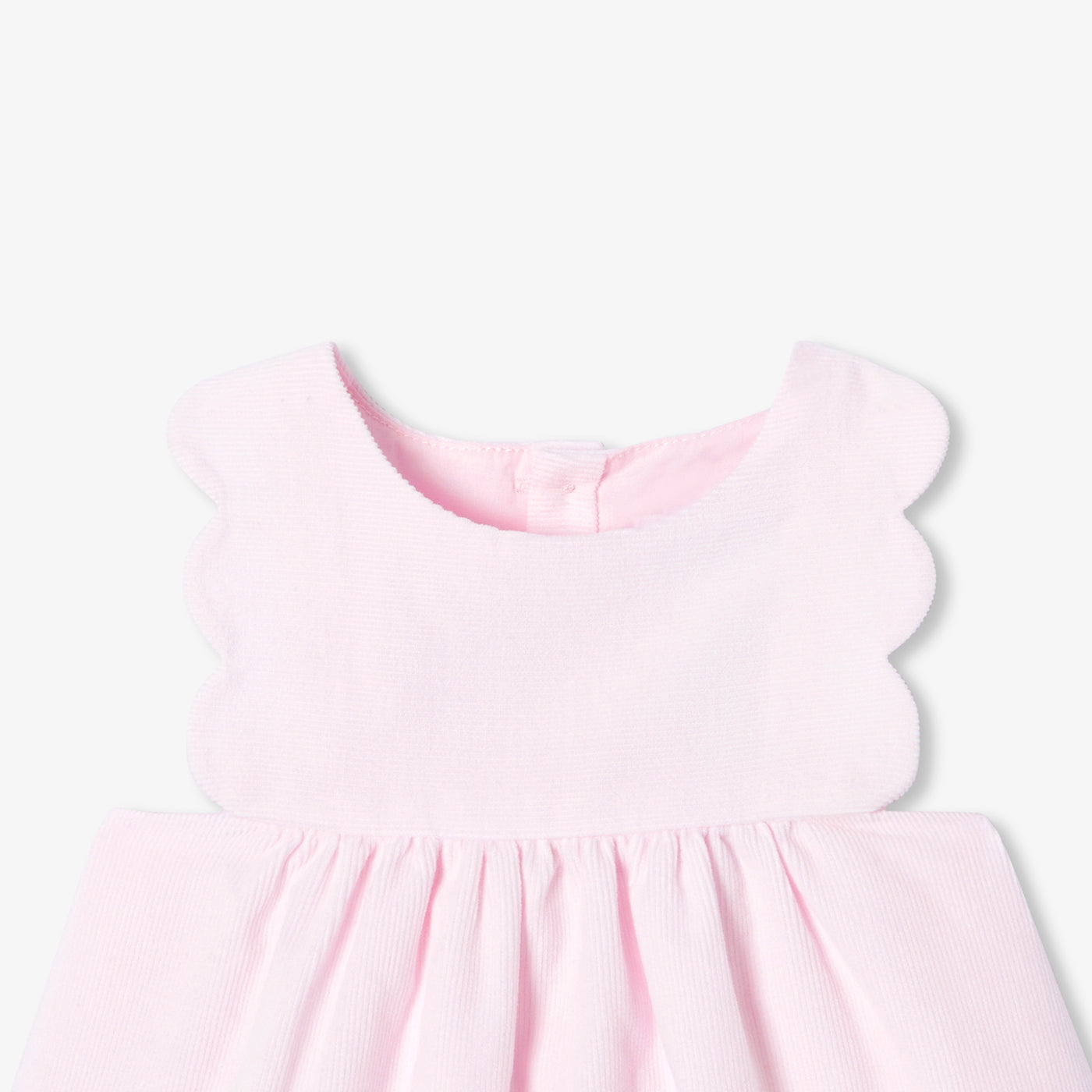Baby girl pinafore dress in fine-ribbed corduroy