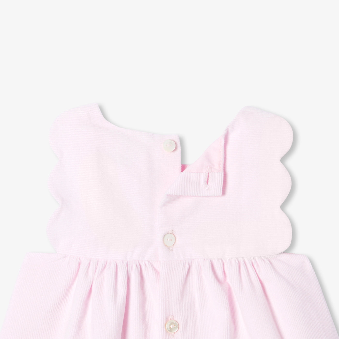 Baby girl pinafore dress in fine-ribbed corduroy
