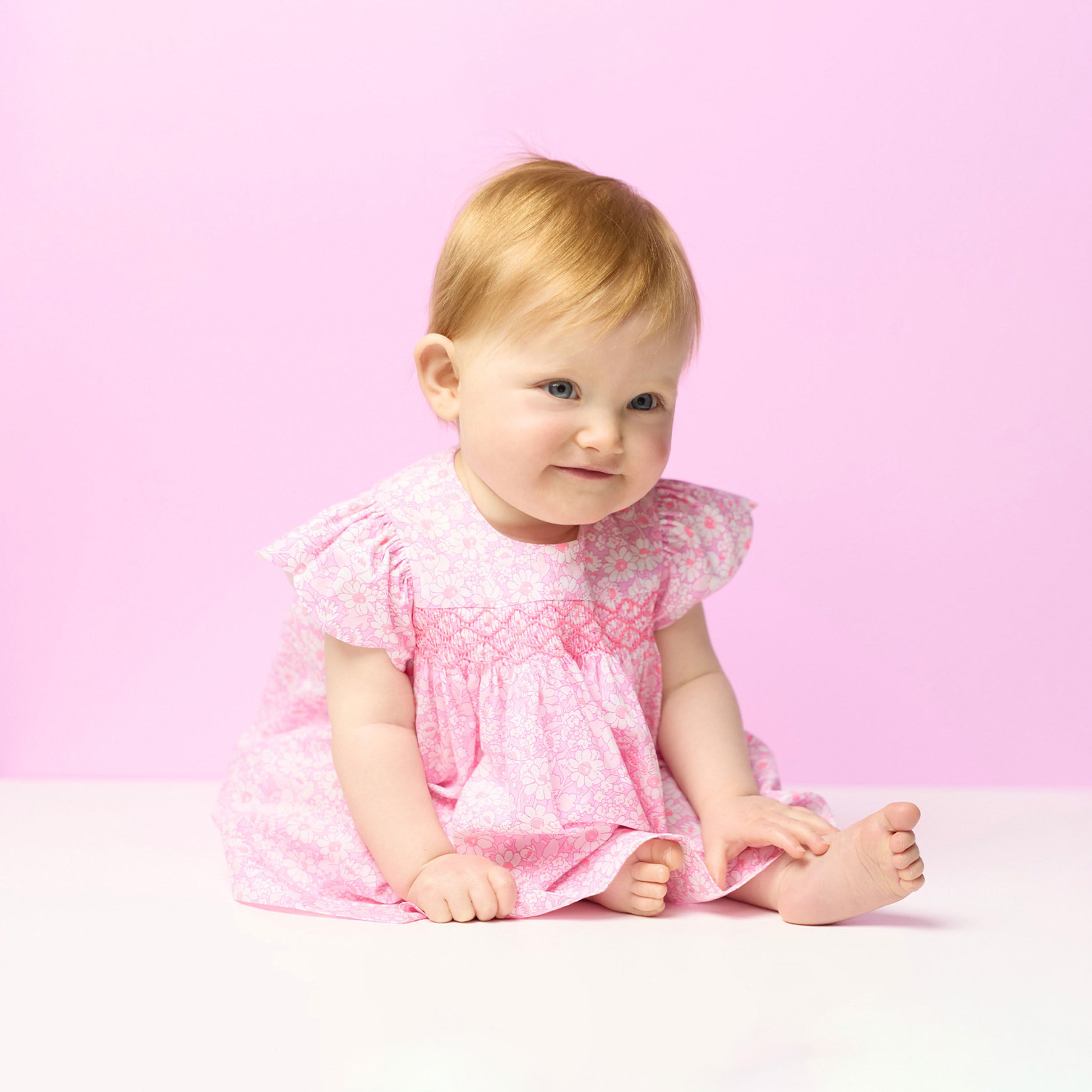 Baby girl short-sleeved Liberty fabrics dress