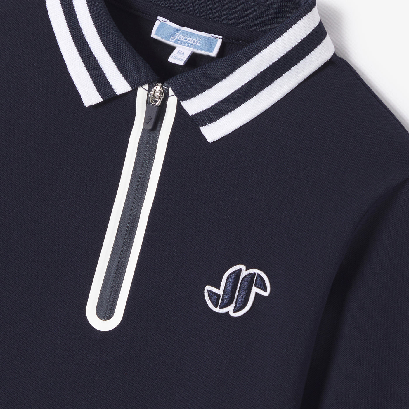 Boy long-sleeved cotton polo shirt