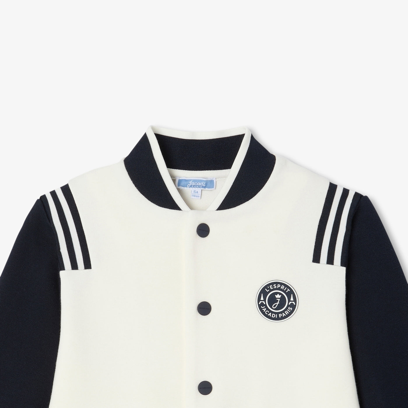 Boy varsity jacket in piqué knit