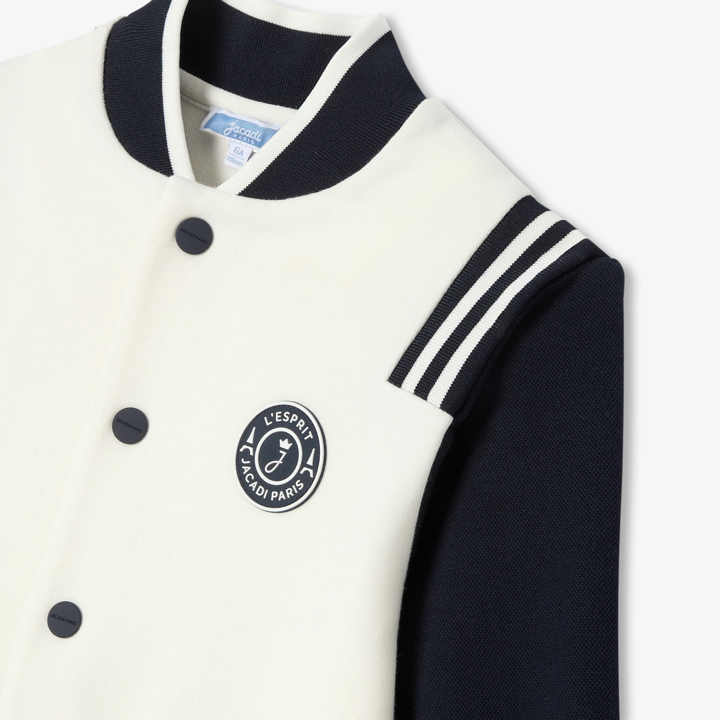 Boy varsity jacket in piqué knit