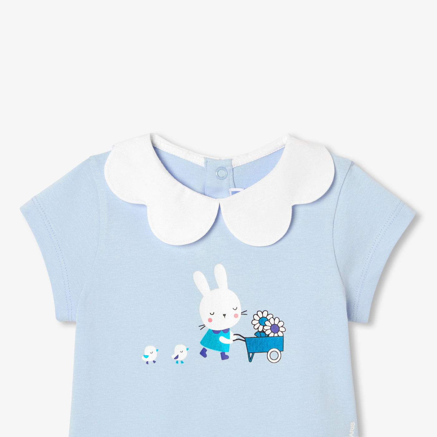 Baby girl scalloped collar T-shirt